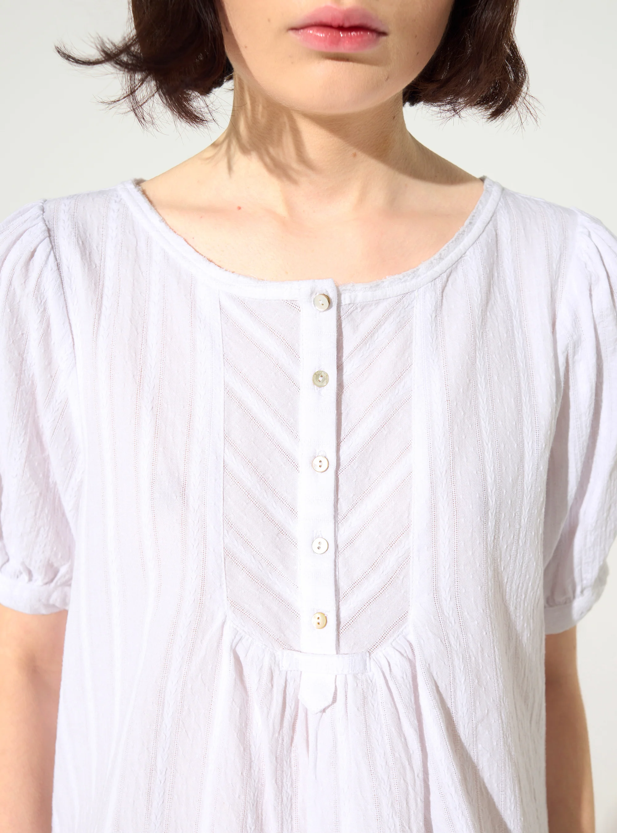 Blouse ample en coton blanc - Image 3