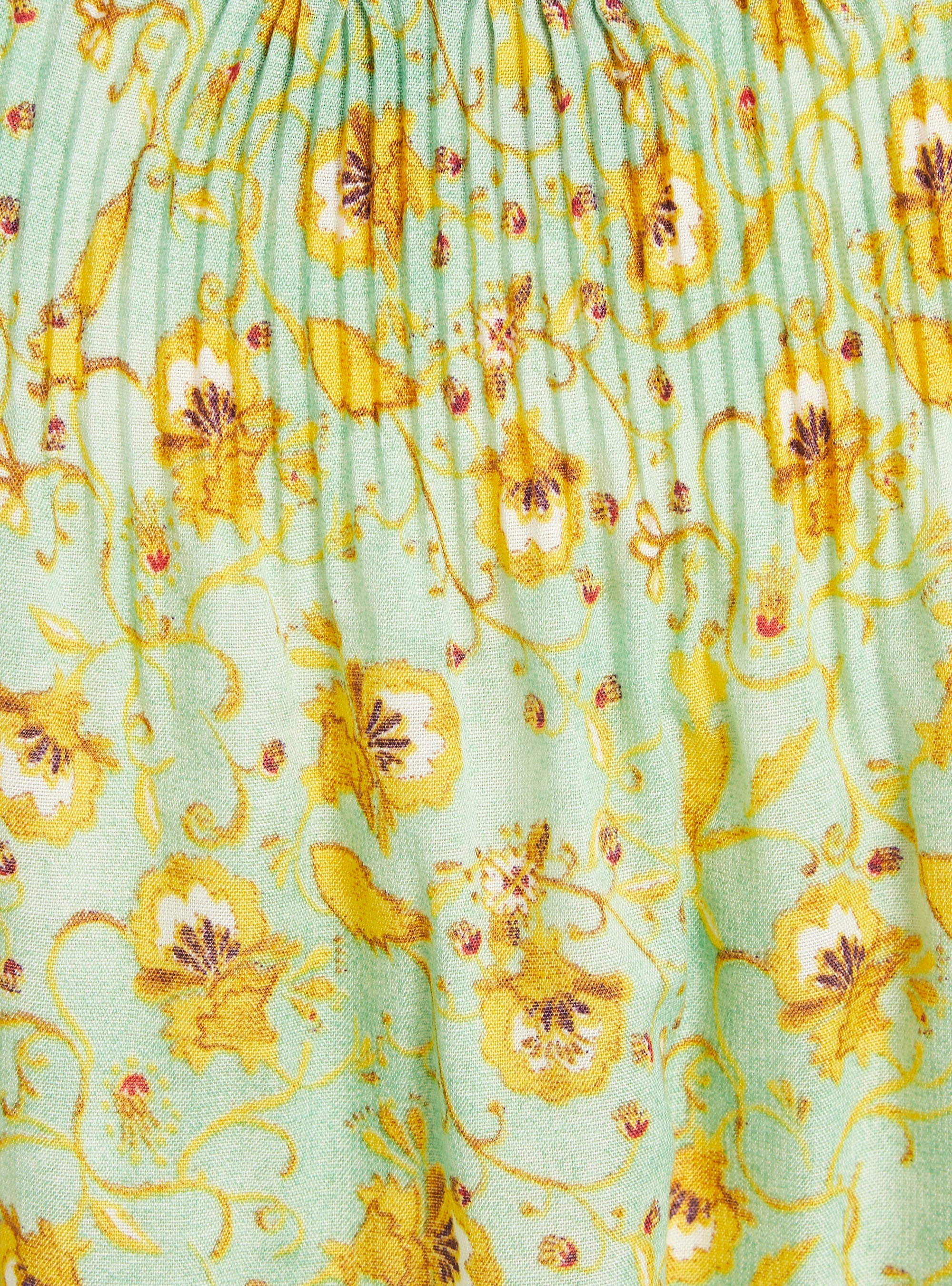 Blouse oversize plissée imprimée vert - Image 3