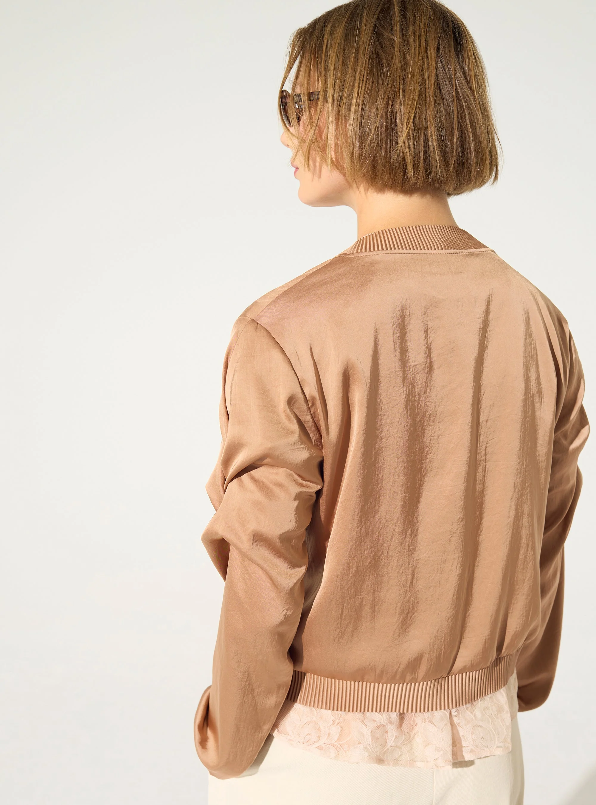 Blouson droit plissé rose - Image 5
