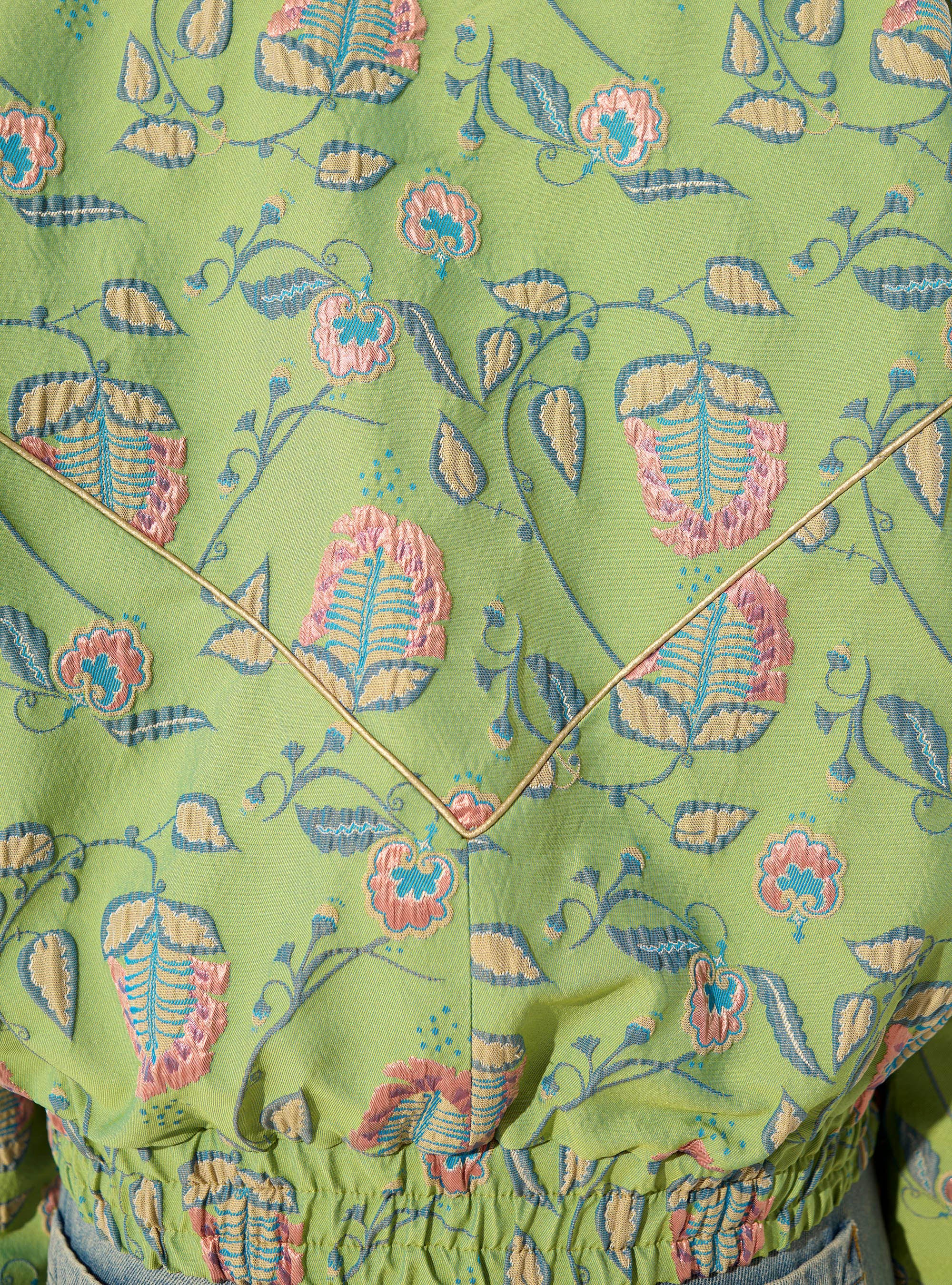Blouson oversize en jacquard vert - Image 6