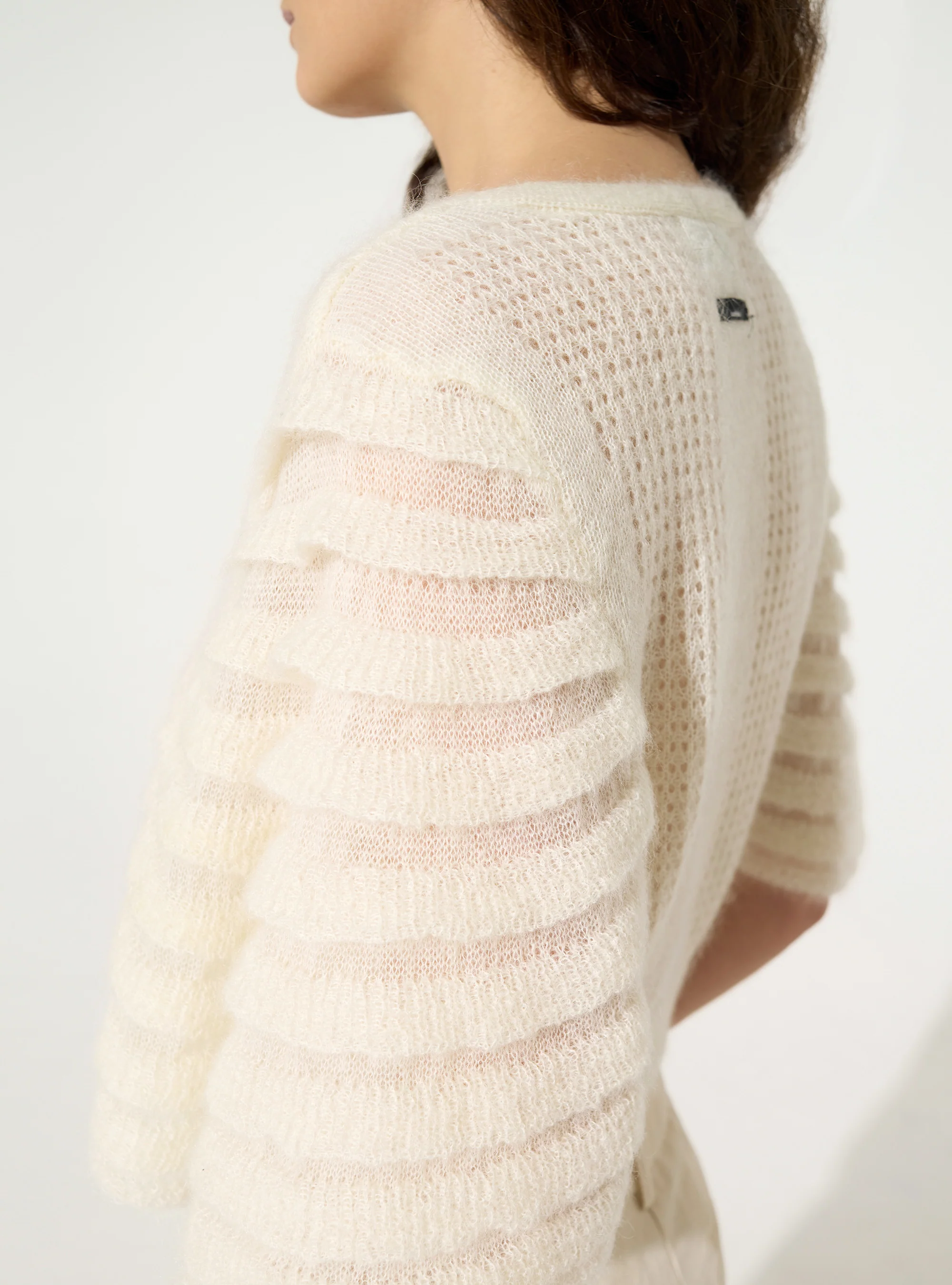 Cardigan en mohair et laine écru - Image 5