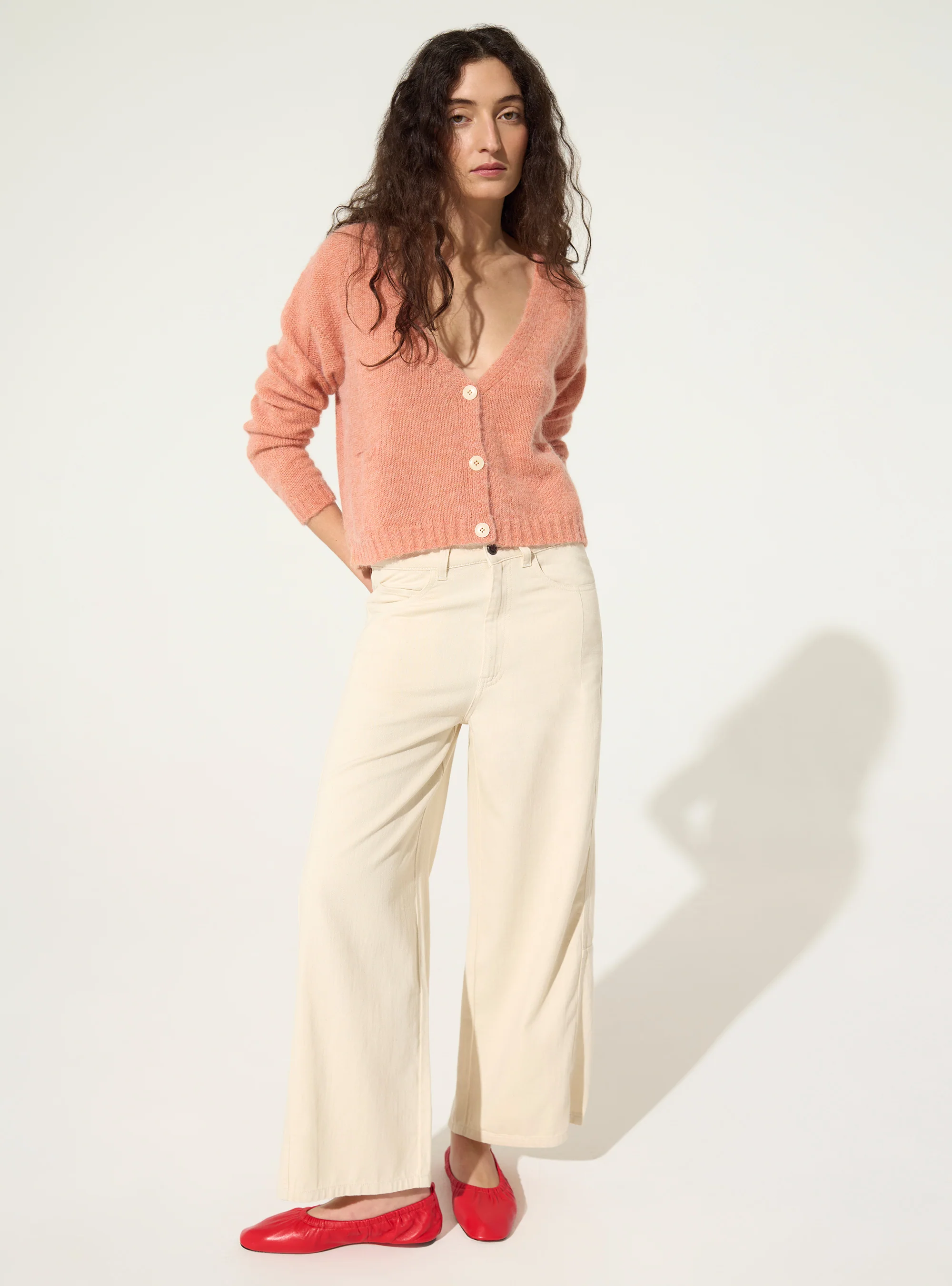 Cardigan laine-alpaga rose - Image 3
