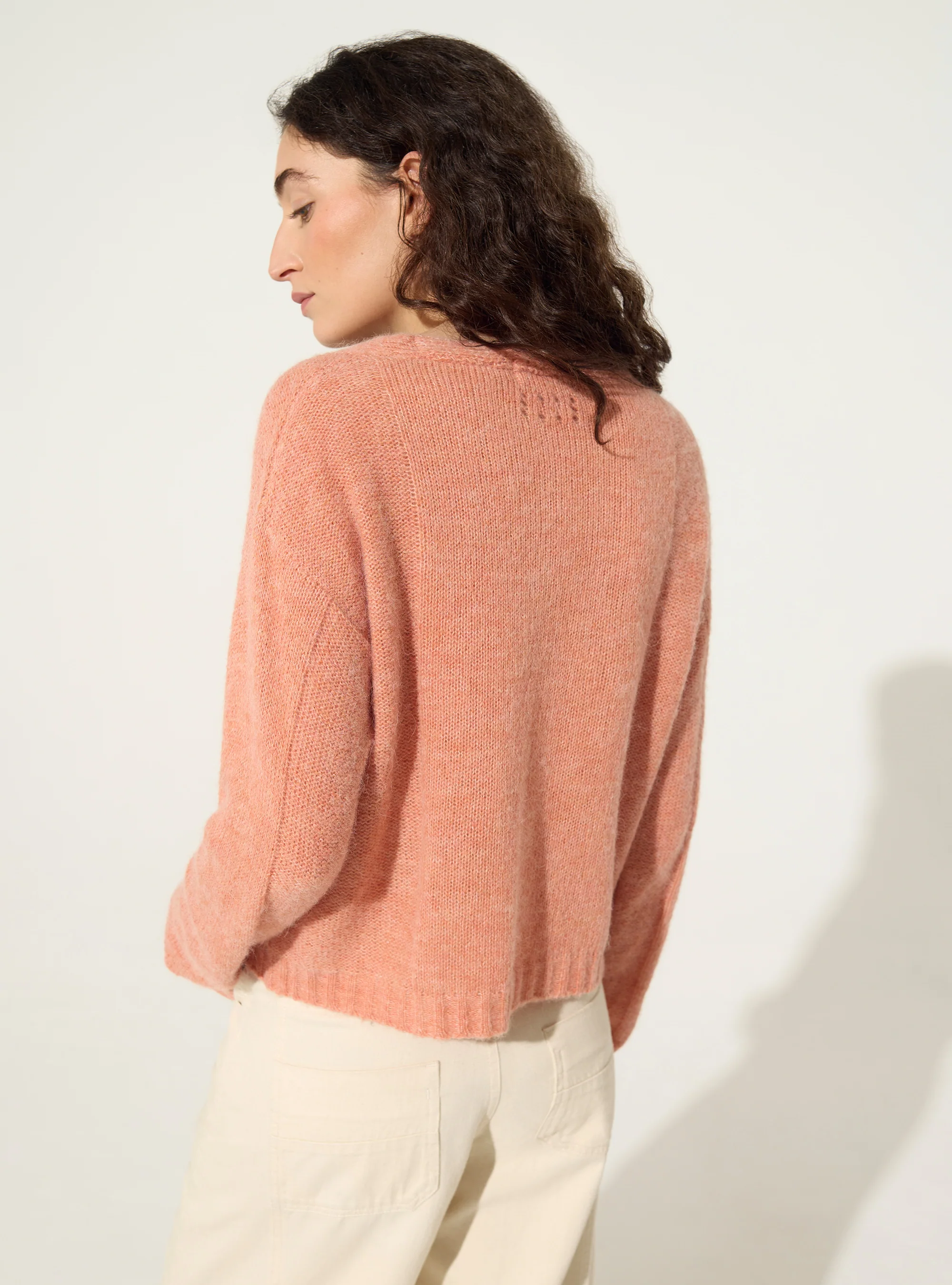 Cardigan laine-alpaga rose - Image 5