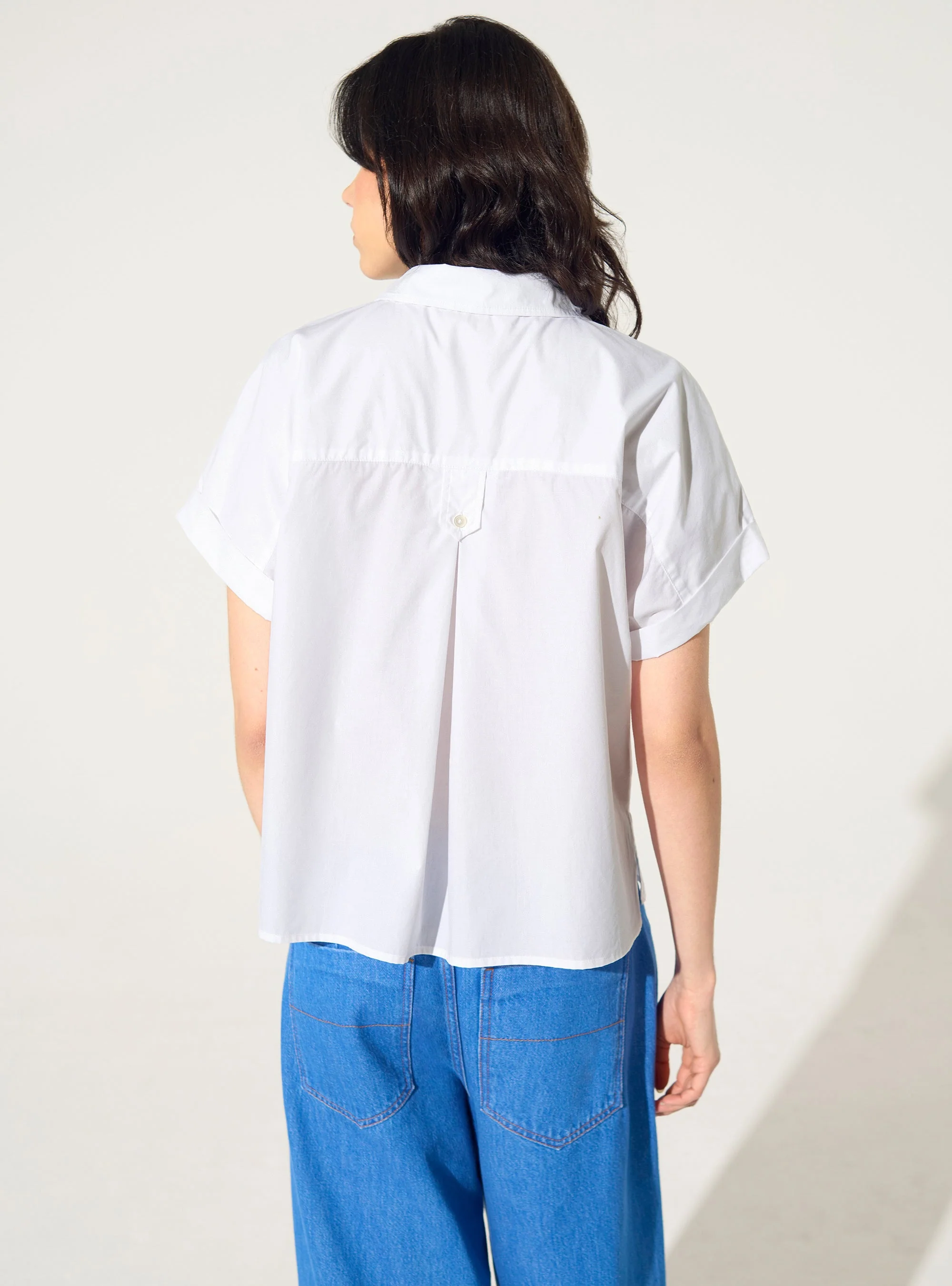 Chemise oversize en coton biologique blanche - Image 4