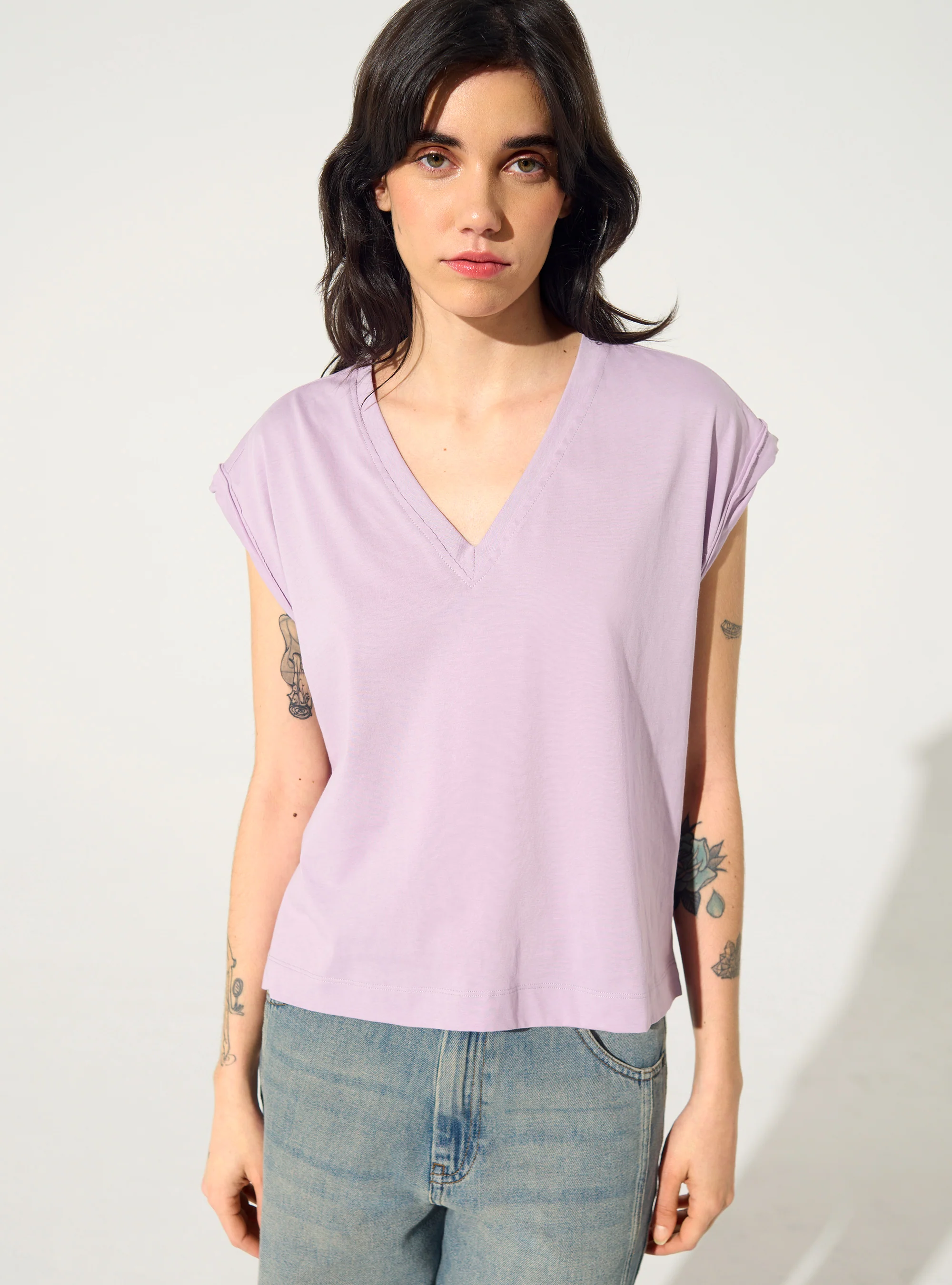 Débardeur en coton biologique violet - Image 2