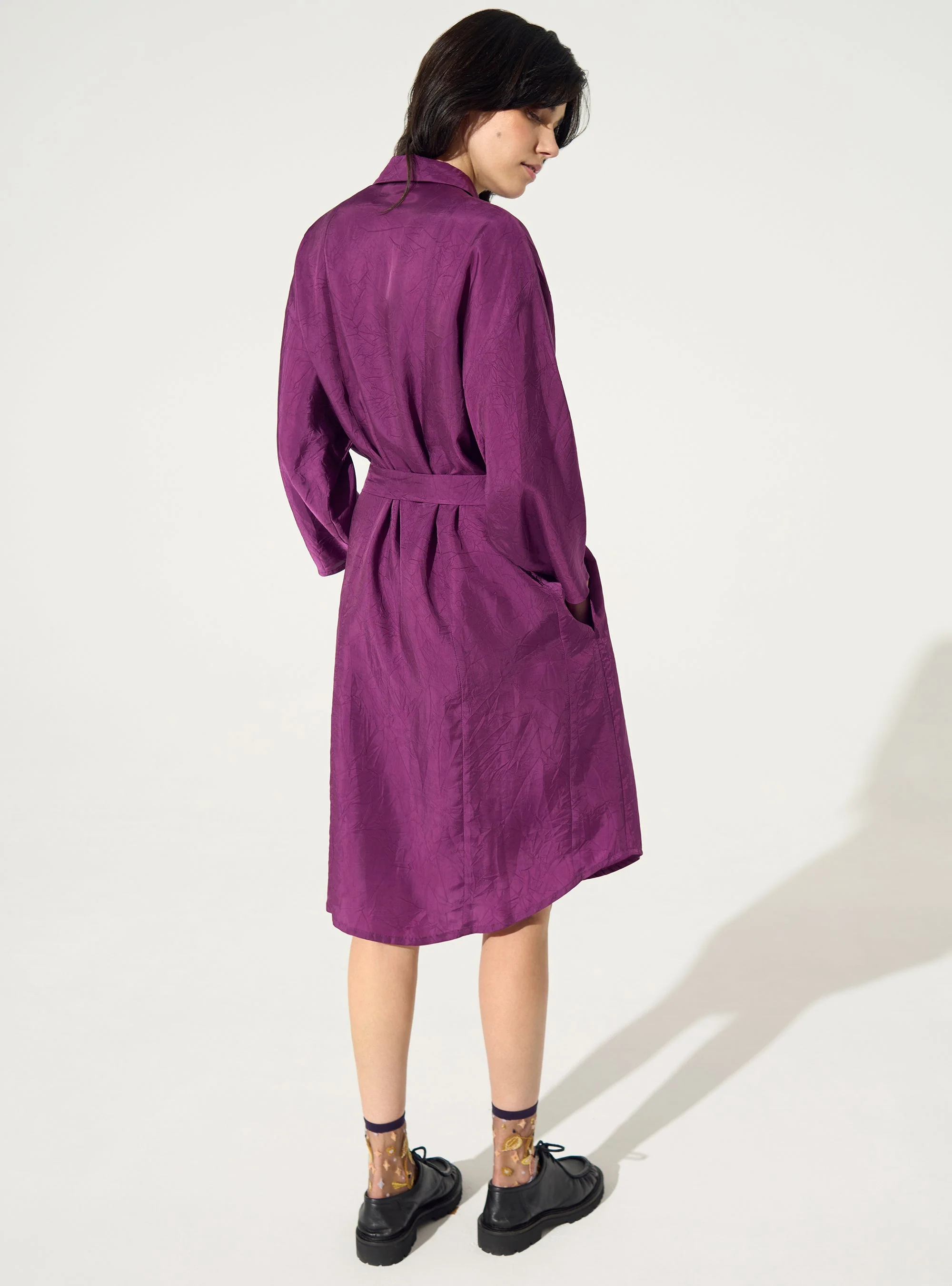 Robe ample en cupro violet - Image 4