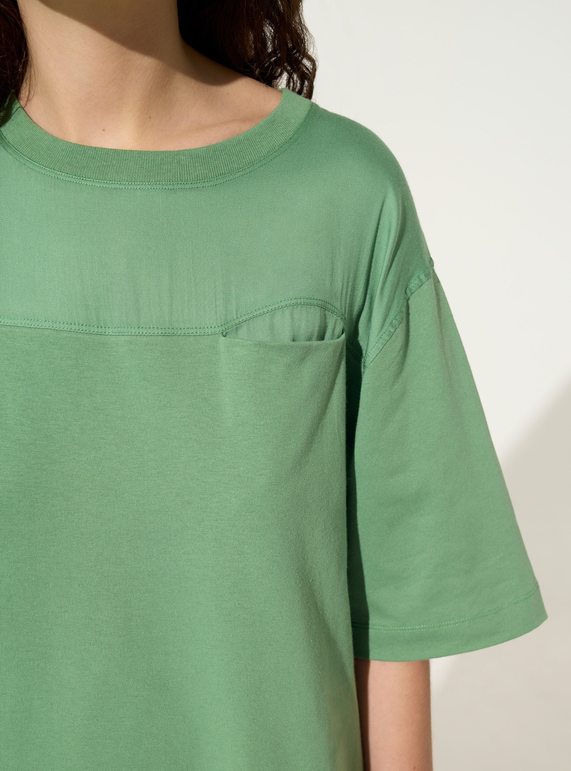 Robe t-shirt en coton bio verte - Image 3